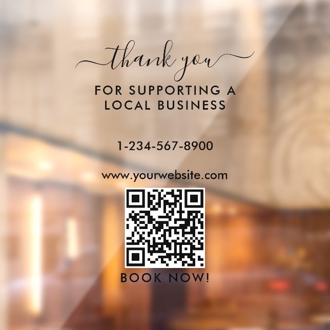 Thank You Local Business Appointment Only Welcome  Window Cling (Sheet 2)
