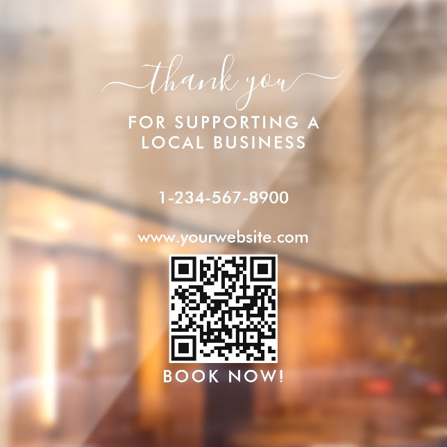 Thank You Local Business Appointment Only Welcome  Window Cling (Sheet 2)
