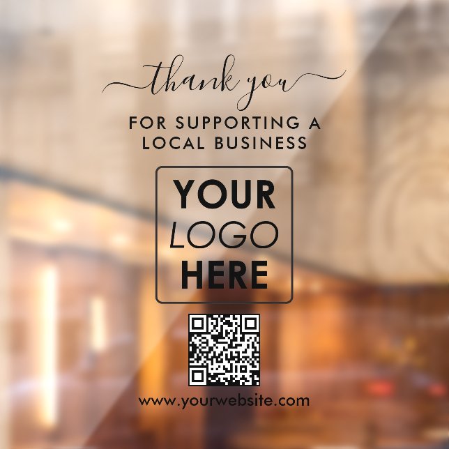 Thank You Local Business Logo Branding Welcome  Window Cling (Sheet 2)