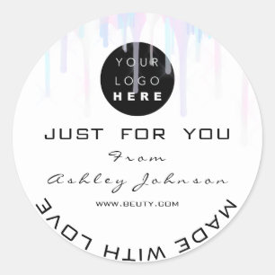 Thank You Logo Holograph Made With Love Classic Round Sticker