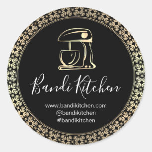 Thank You Logo Kitchen Cooking Chef Bakery Sweets Classic Round Sticker