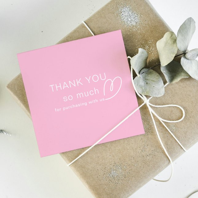Thank you Logo Loyalty Modern Pink Store QR Code Discount Card (Thank you Logo Loyalty Modern Pink Store QR Code Discount Card)