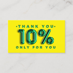 Thank You Logo QRCODE 10%OFF Discount Code Greener Business Card