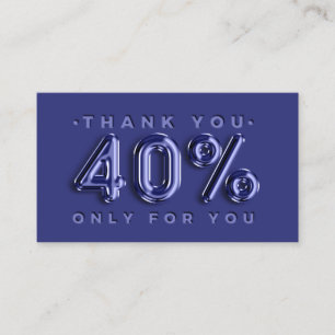 Thank You Logo QRCODE 40%OFF Discount Code Navy Business Card