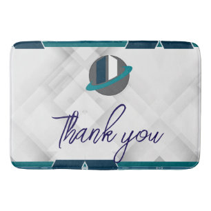 Thank you & Logo white Bath Mat