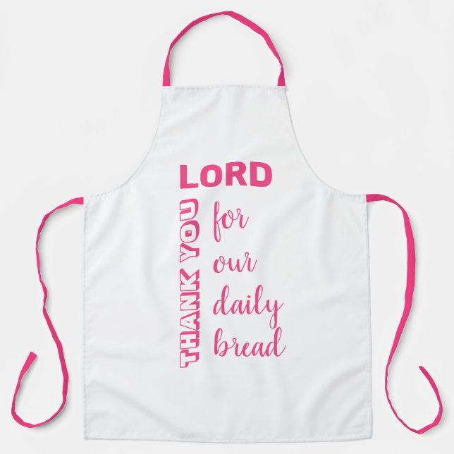 THANK YOU LORD | Our Daily Bread | Christian BLUE Apron (Front)