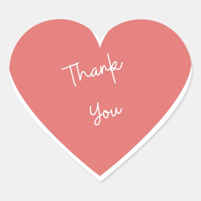 Thank You Love Heart  Sticker (Front)
