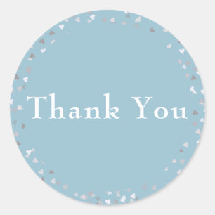 Thank You Love Hearts Confetti Classic Round Sticker