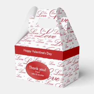 Thank You - "Love" Red Valentine's Typography Favor Box