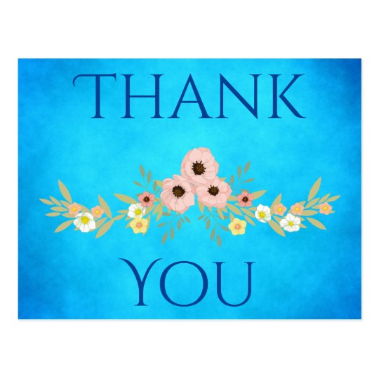 Thank you lovely blue postcard