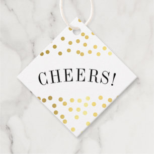 THANK YOU luxe stylish gold confetti spots cheers Favour Tags