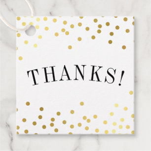 THANK YOU luxe stylish gold confetti spots thanks Favour Tags