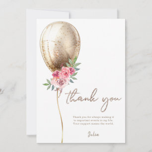 Thank you Luxury Beige Balloon Card