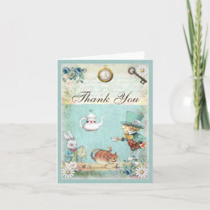Thank You Mad Hatter Wonderland Tea Party Card
