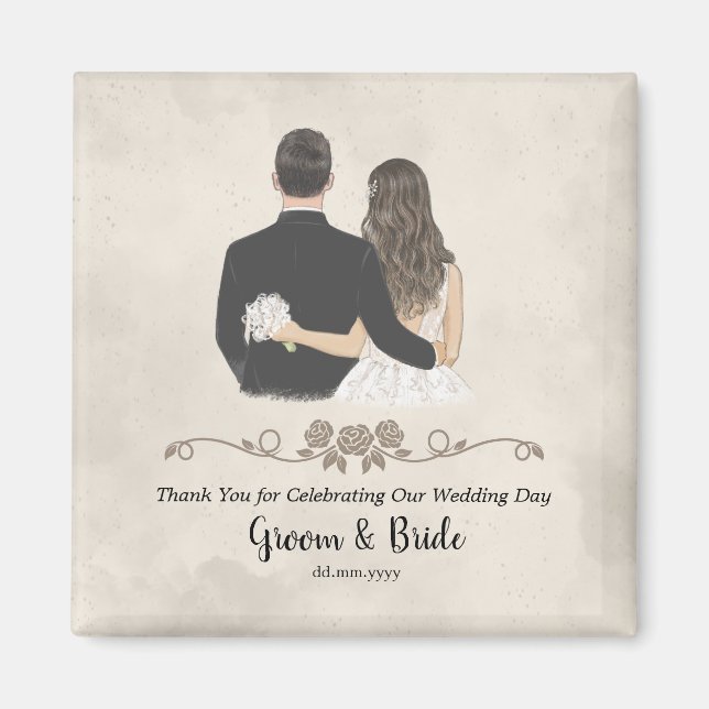 Thank You Magnet Personalized Wedding Favours (Front)