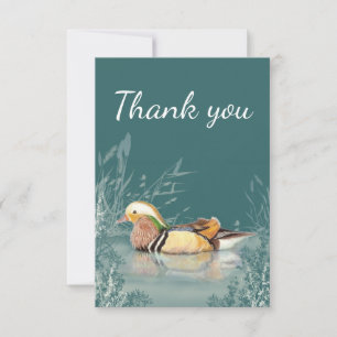 Thank You Mandarin Duck Bird Nature Art Card