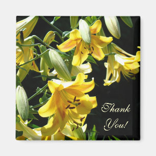 Thank You! manget Glowing Yellow Lilies magnets