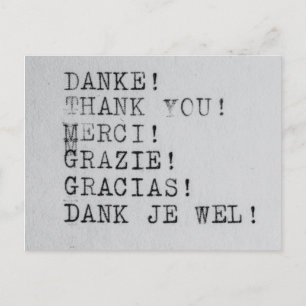 Thank you Many Languages Postcard