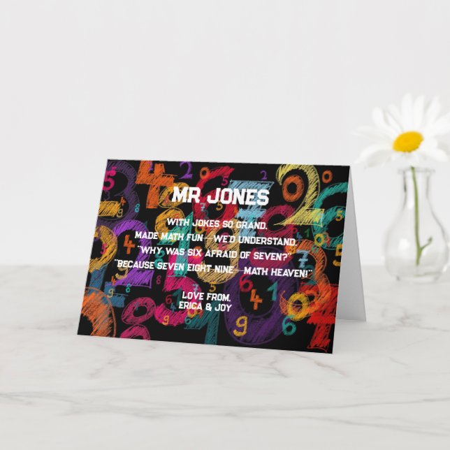 thank you Math teacher Appreciation poem Card (Small Plant)