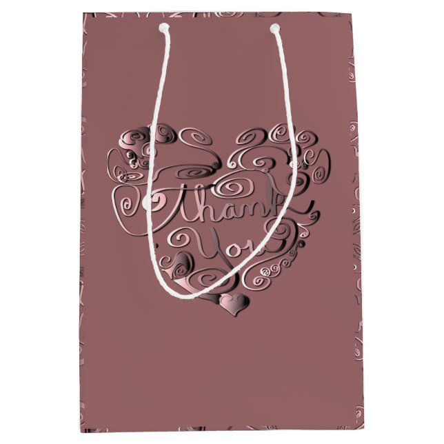 "Thank You" Mauve Gift Bag (Front)