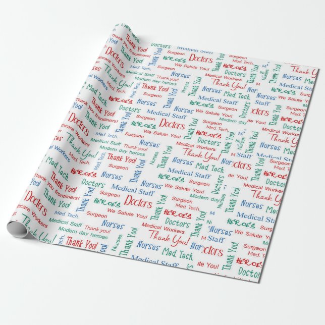 Thank You Medical Staff Wrapping Paper (Unrolled)