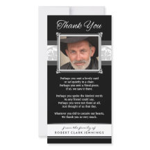 Thank You Memorial Black & White Photo Card