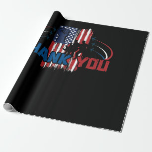 Thank You Memorial Day Partiotic Military Veteran Wrapping Paper