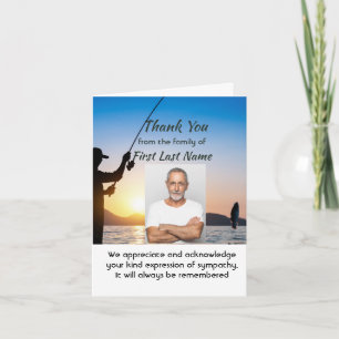 Thank you, Memorial  Fisherman Fishing Fish You Card