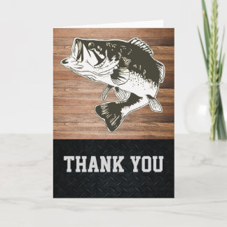 Thank You Men's Bass Fishing Rustic Sports Hobby Card