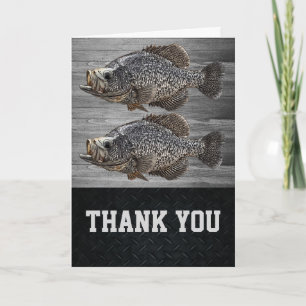 Thank You Men's Crappie Fishing Rustic Sports Card
