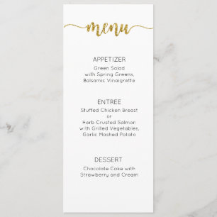 Thank You Menu Card, Reception Menu Thank You