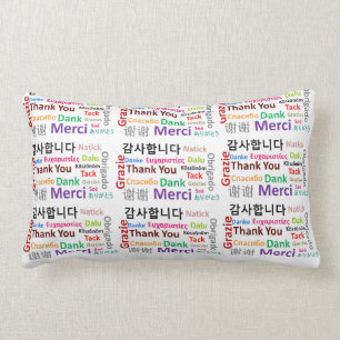 Thank You, Merci, Dank Lumbar Pillow