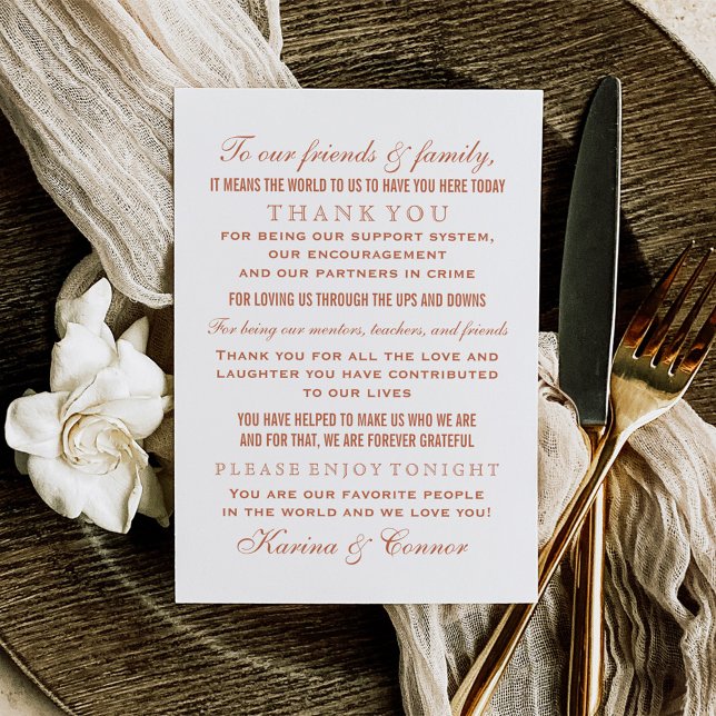 Thank You Message Card | Copper Wedding (Creator Uploaded)