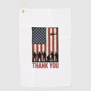 Thank You Military American Flag Shirt Design_1 Golf Towel