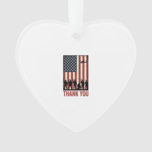 Thank You Military American Flag Shirt Design_1 Ornament