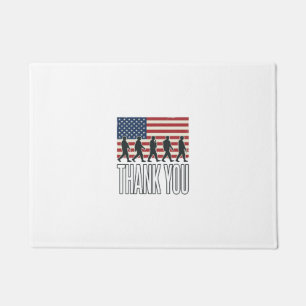 Thank You Military Flag Silhouette Vintage Shirt D Doormat