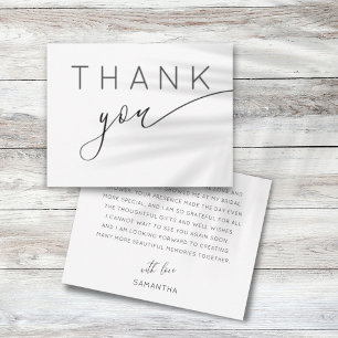 Thank you Minimalist Black & White Bridal Shower