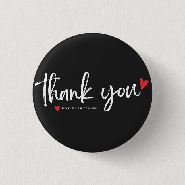 Thank You Minimalist Button Badge (Devant)