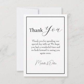 Thank You - Minimalist, Cursive, Wedding Card