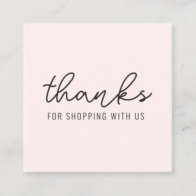 Thank You Minimalist Modern Square Business Card (Front)