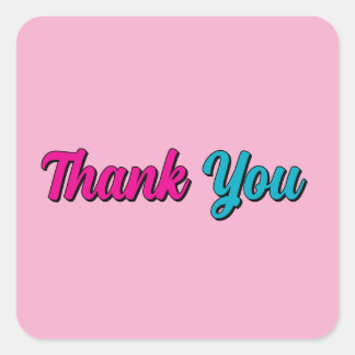 Thank You Minimalist Professional Modern Elegant Square Sticker