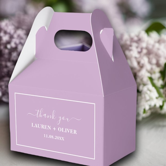 Thank You Minimalist Wedding | Lilac Purple Favor Box (Creator Uploaded)