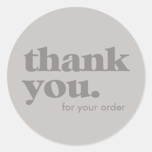 Thank You Minimalistic Minimalist Business Statio Classic Round Sticker