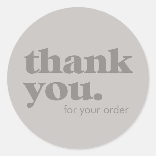 Thank You  Minimalistic Minimalist Business Statio Classic Round Sticker (Front)