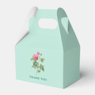 Thank You Mint Green Floral Favor Box