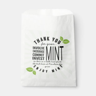 thank you mint volunteer involvement commitment  favour bag