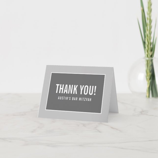 THANK YOU MITZVAH modern minimal geometric grey (Front)
