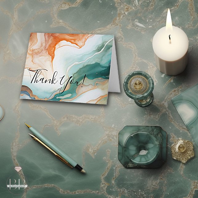 Thank You | Modern Abstract Agate Jade Terracotta (Creator Uploaded)