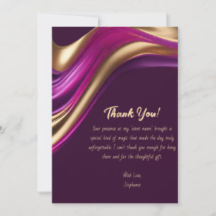 Thank You-Modern Abstract -Purple and Gold- Invitation