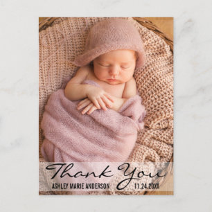 Thank You Modern Baby Birth Postcard